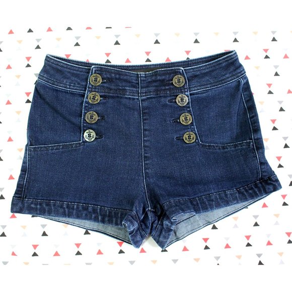 ✨BOGO FREE✨ EXPRESS JEANS Denim Shorts Blue 2 - Picture 1 of 5